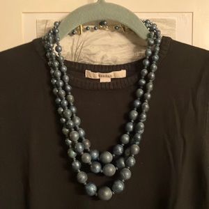 Vintage Deep Blue Marbled Necklace